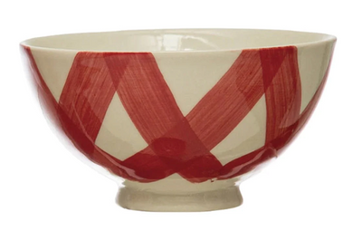 Hand-Painted Stoneware Latte Bowls