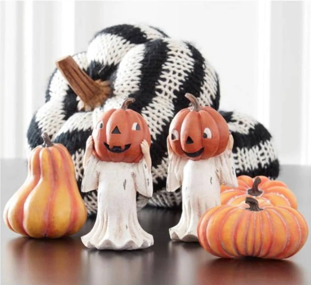 S/5 Orange Resin Pumpkins