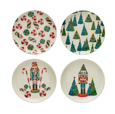 Set/4 Holiday Pattern Plates