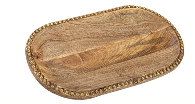 Hand-Carved Beaded Tray