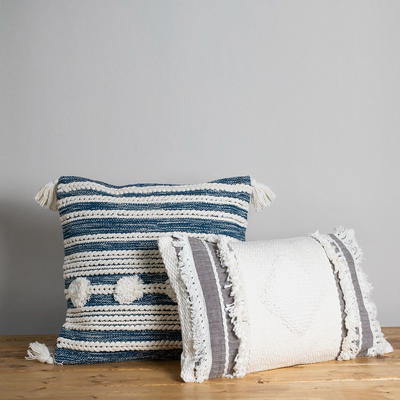 Set/2 Blue & White Accent Pillows