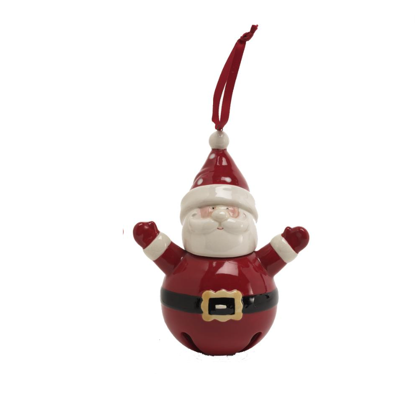 Snowman & Santa Bell Ornaments