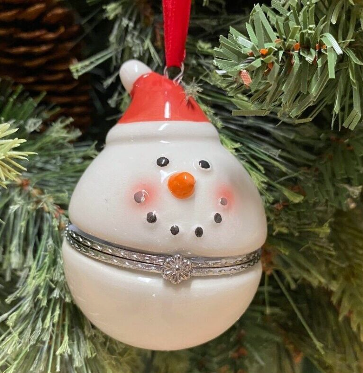 Snowman Pillbox Ornaments