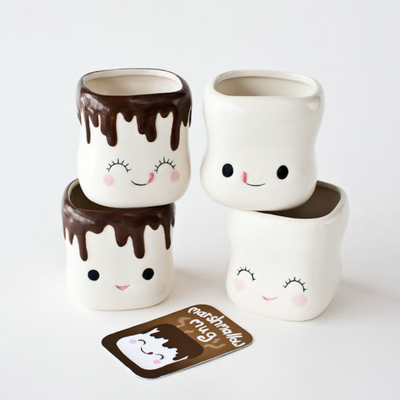 Set/4 Marshmallow Shaped Mugs