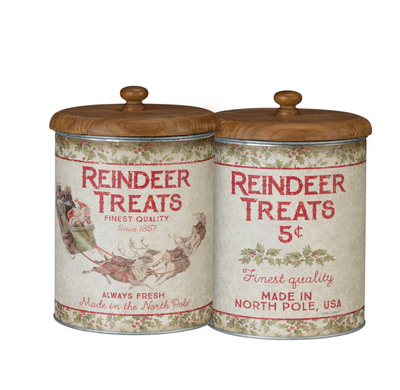 Reindeer Treats Tin Canisters