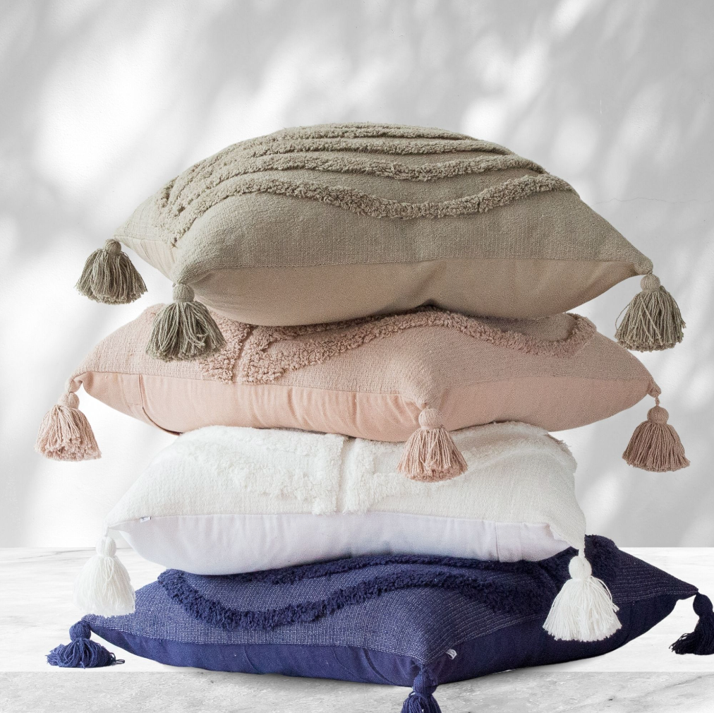 Set/2 Plush Tufted Pillow Covers