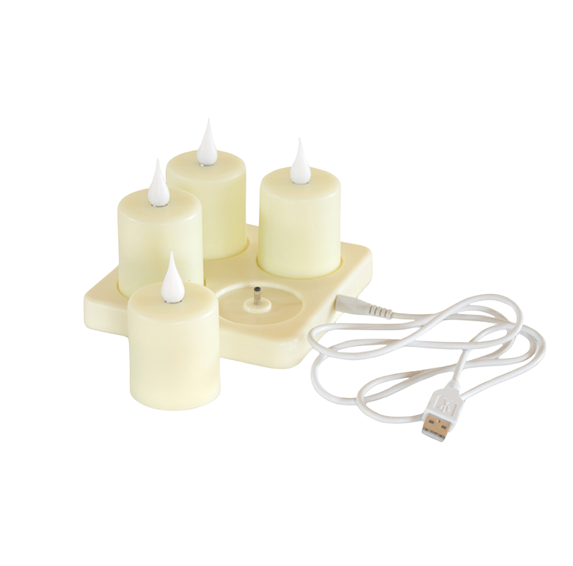 Set/4 Rechargeable Flameless Candles