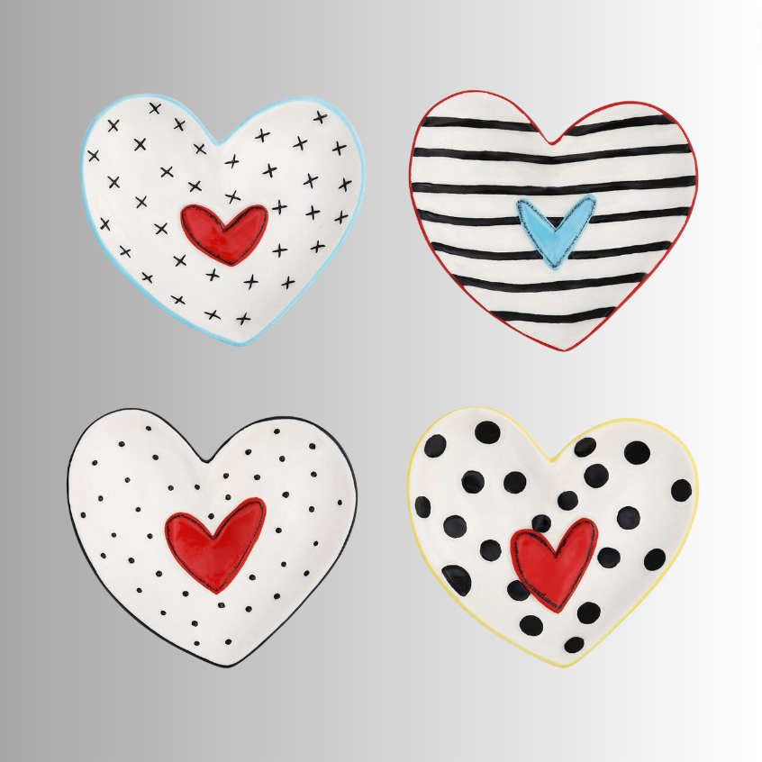 Red Heart Trinket Dishes