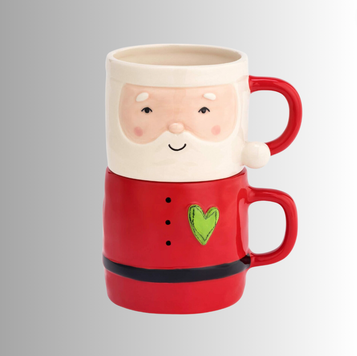 Santa Stacked Mugs Set