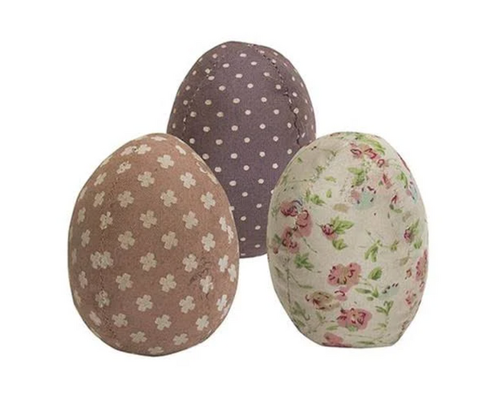 Set/3 Vintage Fabric Eggs