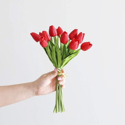 Red Real Touch Tulip Bundle
