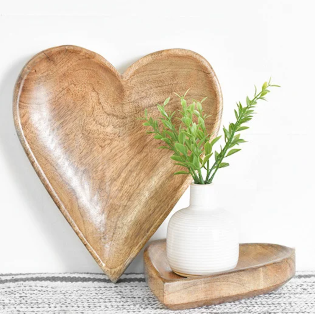 Hand-Carved Wooden Heart