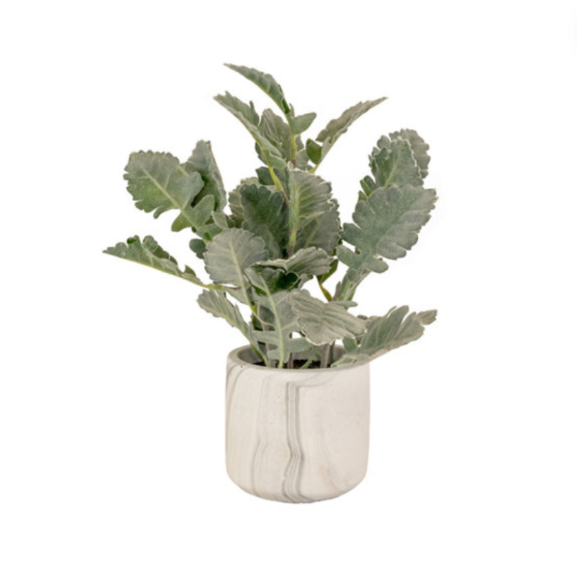Artificial Plant in a Faux Marble Pot