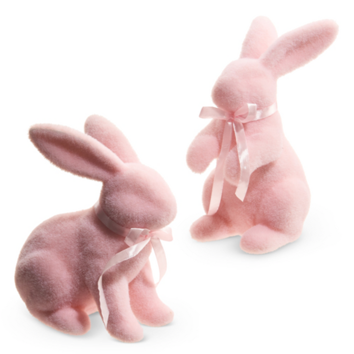 Pastel Pink Flocked Bunny