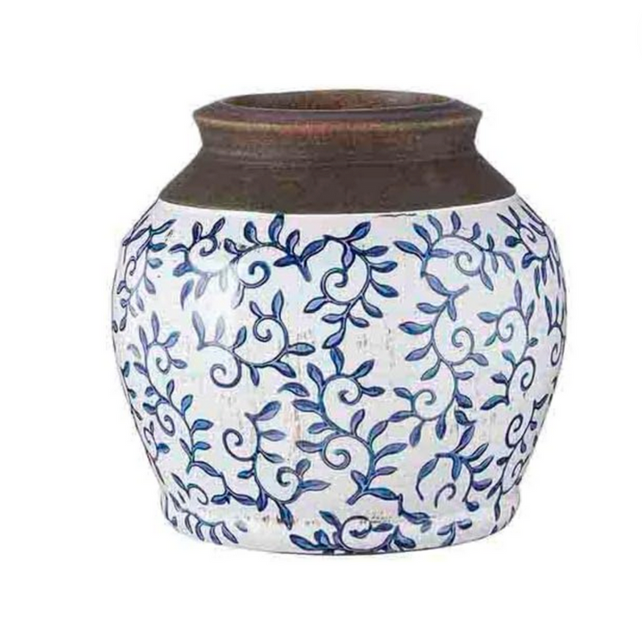 Blue Scroll Design Vase