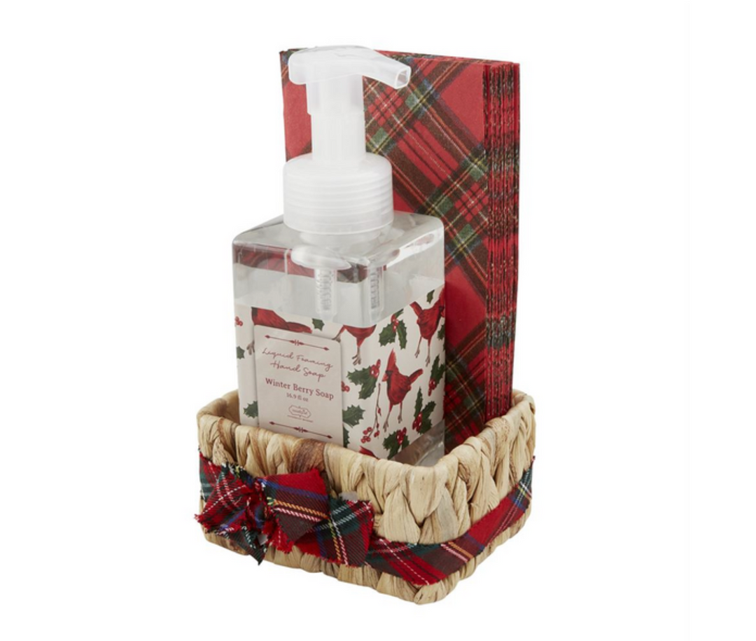 Tartan Soap & Guest Towel Basket Sets