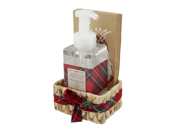 Tartan Soap & Guest Towel Basket Sets