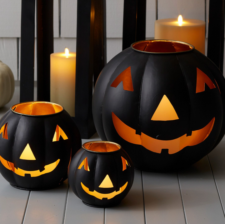 Metal Jack-O'-Lantern Candle Holder
