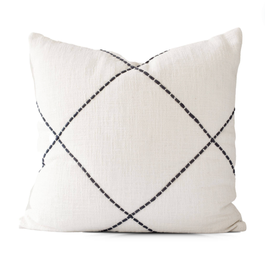 Caro Criss Cross Embroidered Pillow Cover