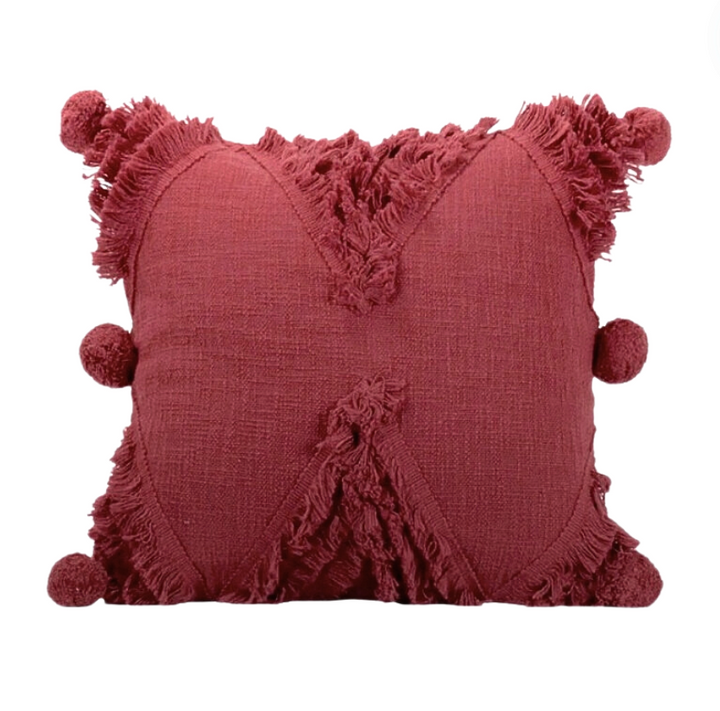 Set/2 Hand Woven Betty Pillows in Burgundy