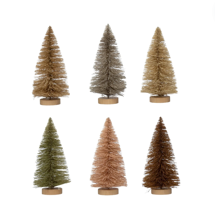 6" Sisal Bottle Brush Trees