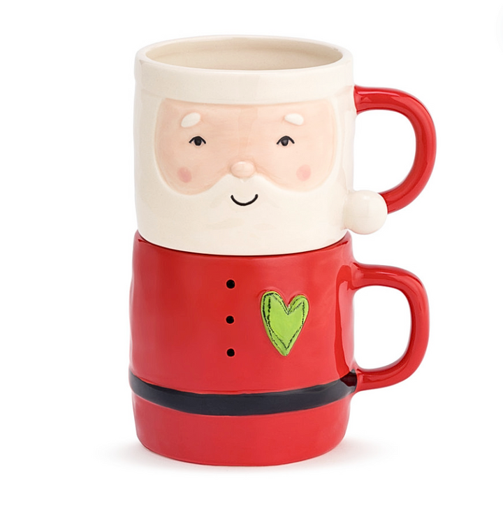 Heartful Santa Stacked Mugs