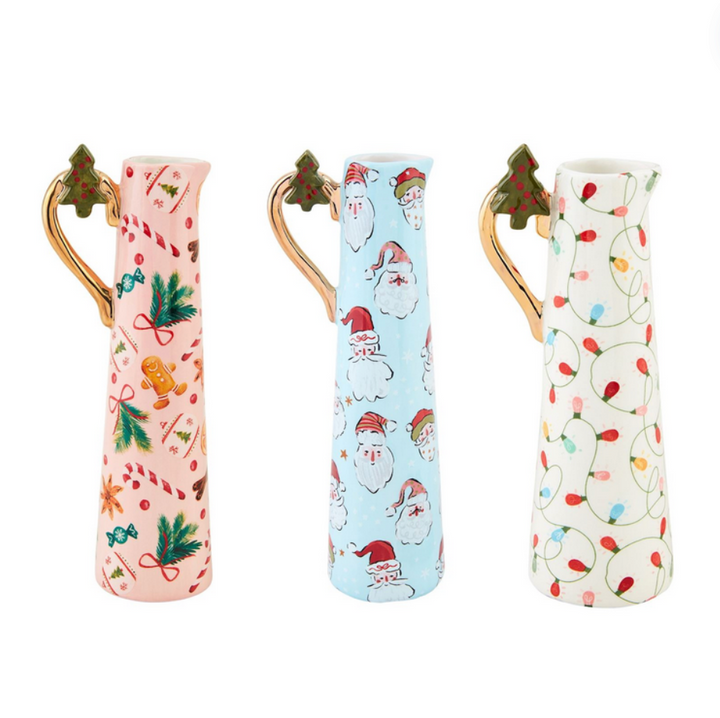 Christmas Pattern Bud Vases