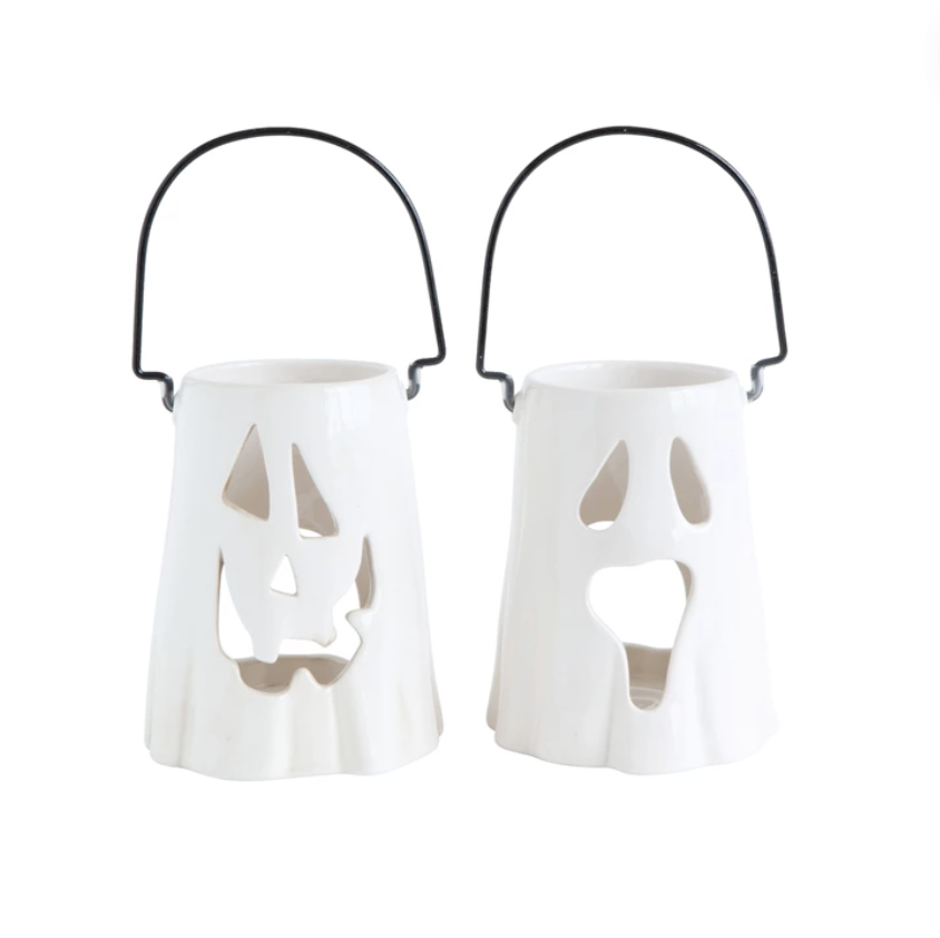 Set/2 Ceramic Ghost Lanterns