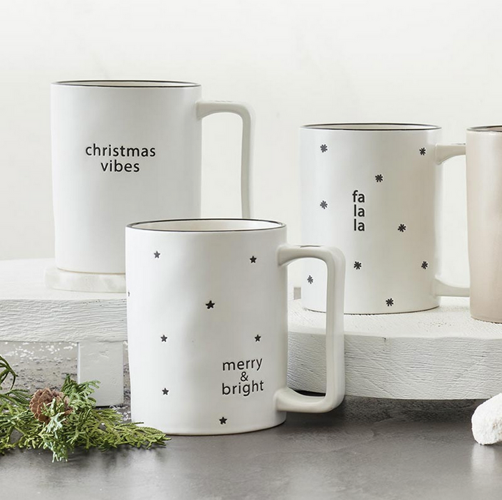 "Merry & Bright" Organic Holiday Mug