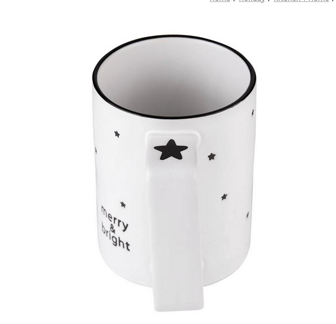 "Merry & Bright" Organic Holiday Mug