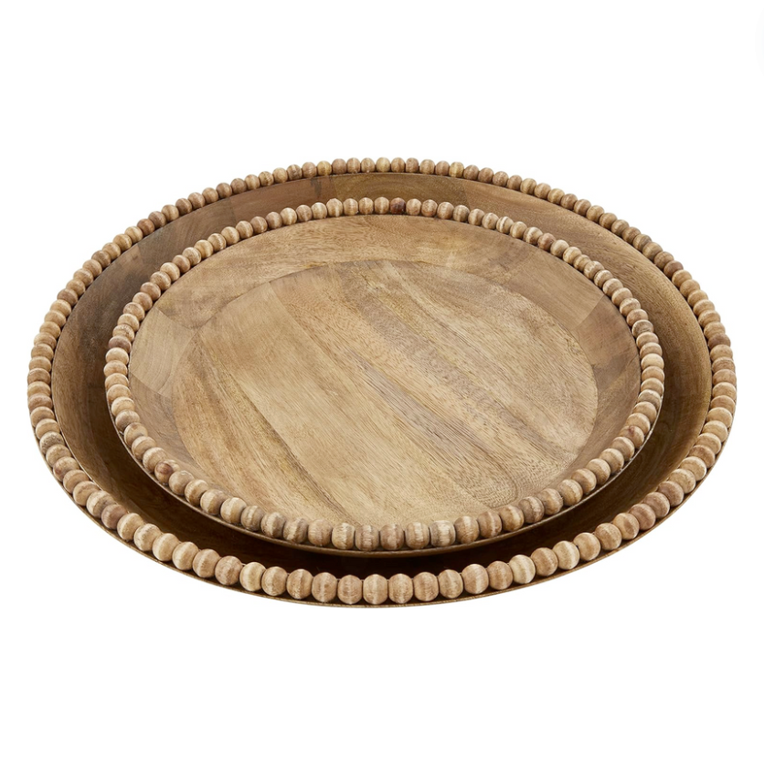 Nesting Brown Beaded Bowl Set