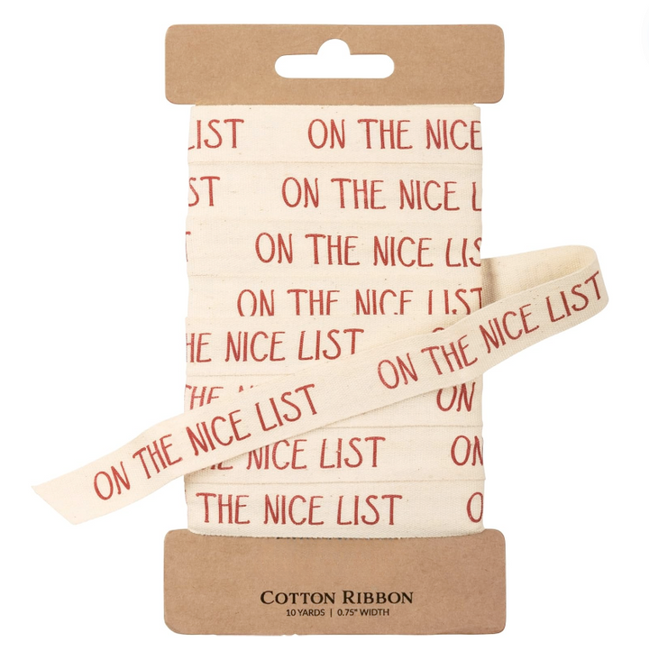 "On The Nice List" Christmas Ribbon