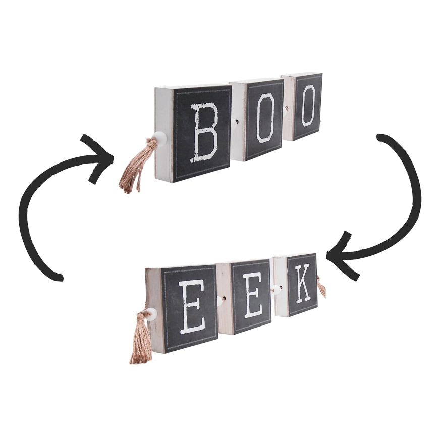 BOO/EEK Reversible Halloween Sign