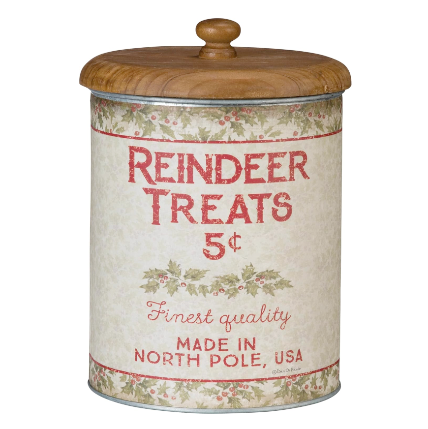 Set/2 Reindeer Treats Tin Canisters