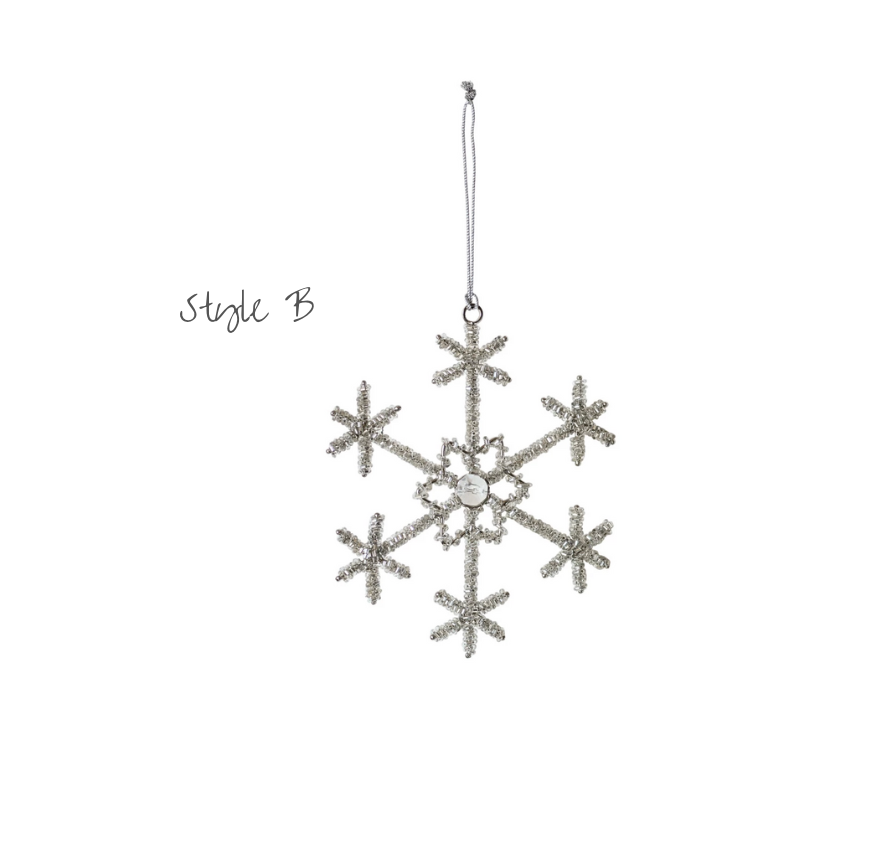 Glass Bead & Jewel Snowflake Ornaments