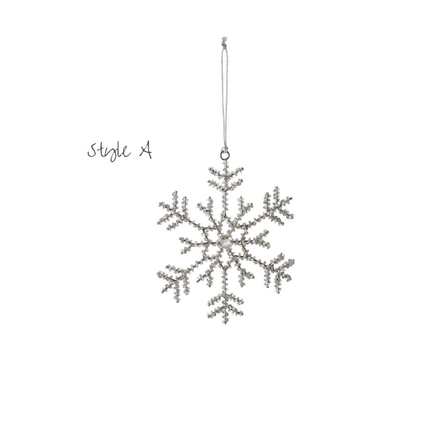 Glass Bead & Jewel Snowflake Ornaments