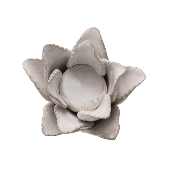 Terracotta Flower Tea Light Holder