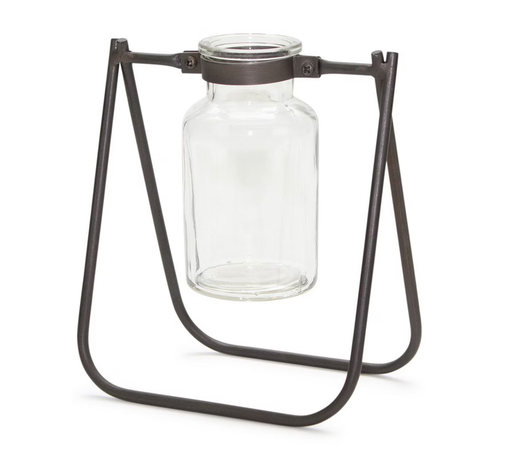 Olivia Hanging Glass Jar Vase