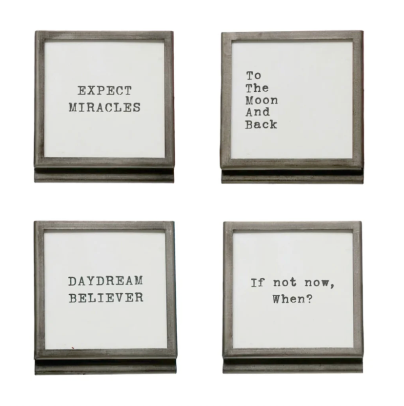 Glass Frame With Easel & Sayings