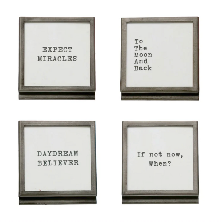 Glass Frame With Easel & Sayings