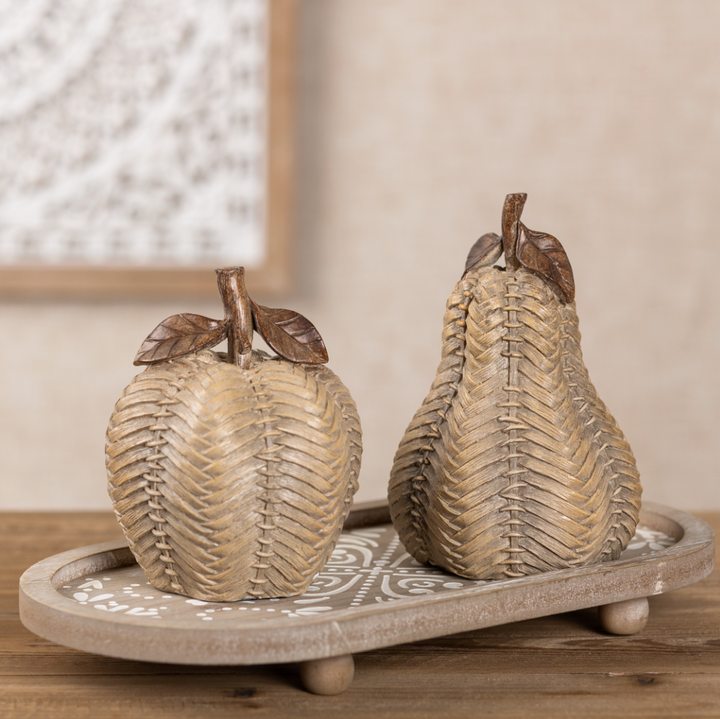 Oval Footed Wood Tray