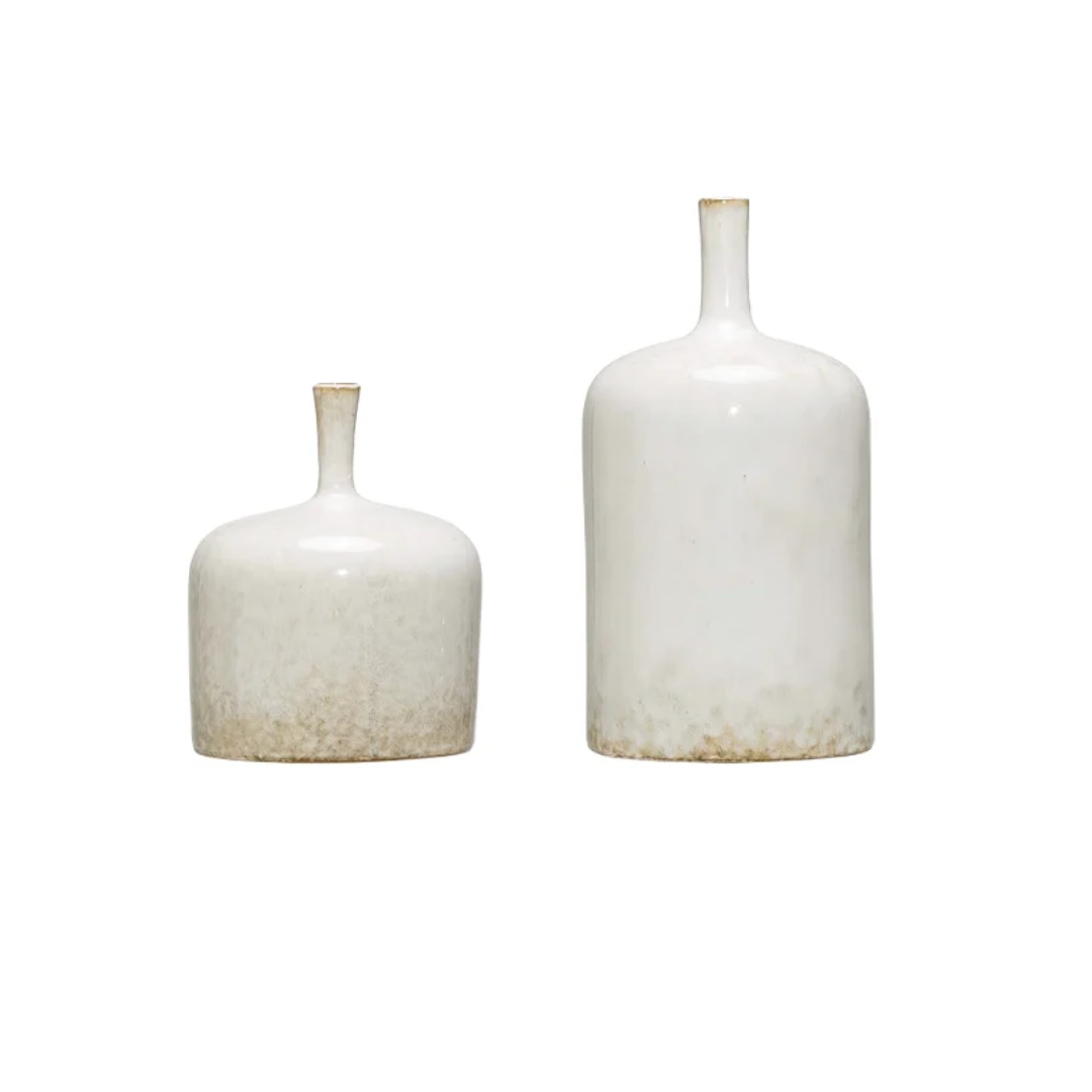 Set/2 Glazed Stoneware Vases