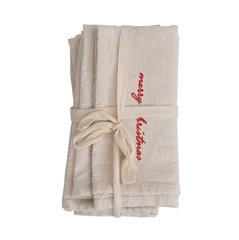 Set/4 "Merry Christmas" Napkins