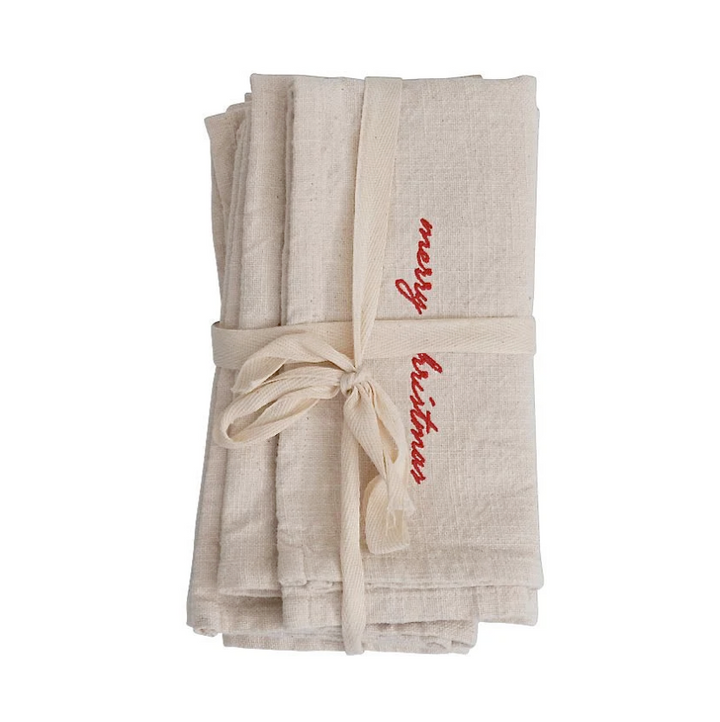 Set/4 "Merry Christmas" Napkins