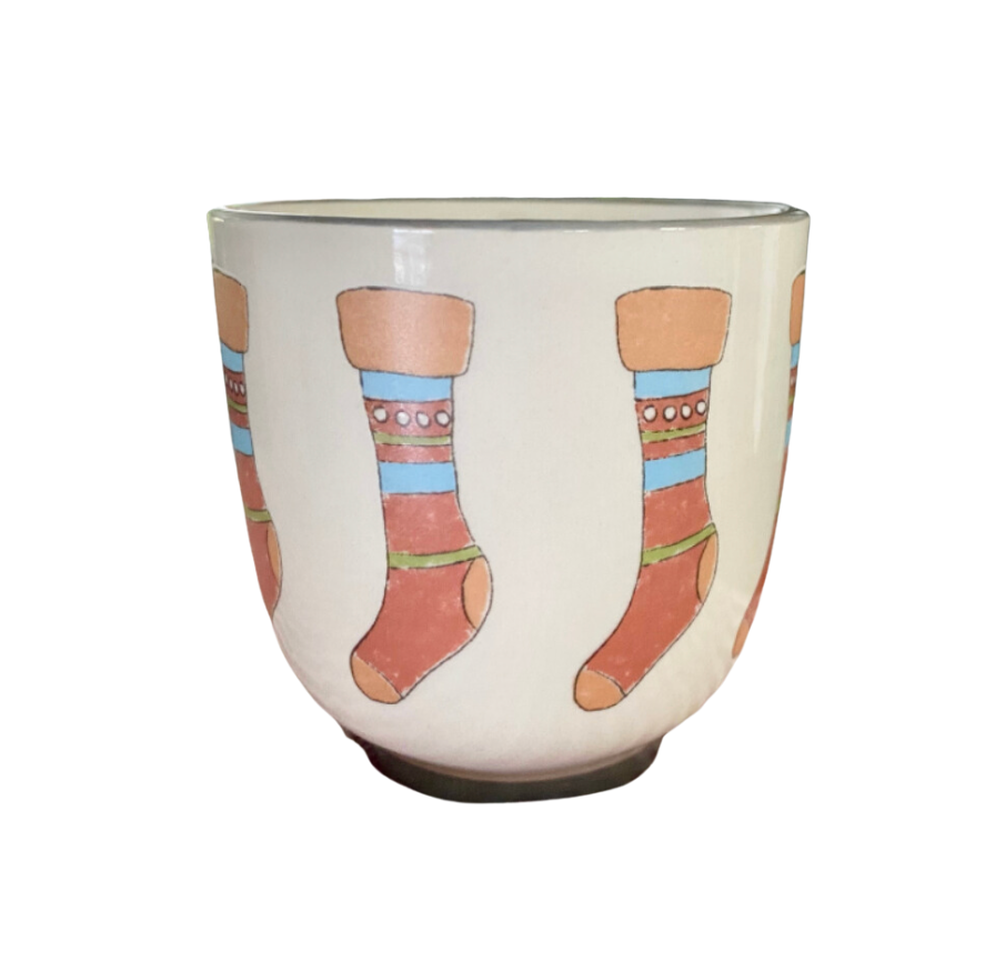 Set/4 Holiday Stoneware Icon Cups