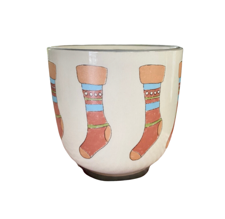 Set/4 Holiday Stoneware Icon Cups