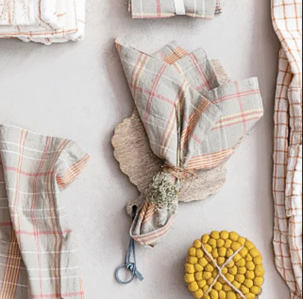 Plaid Cotton napkins on a light background