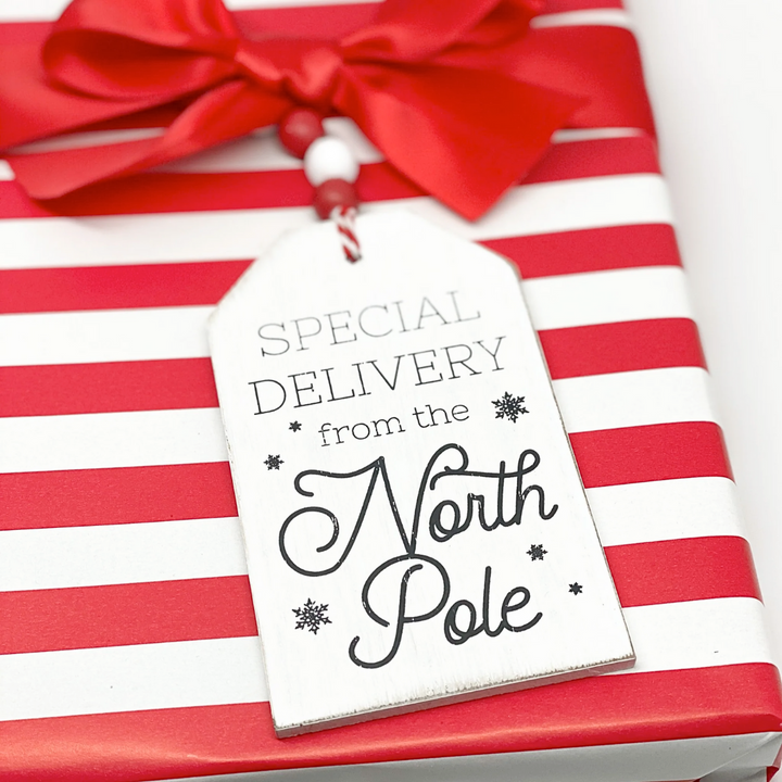 Set/2 Wooden Gift Tag Ornaments