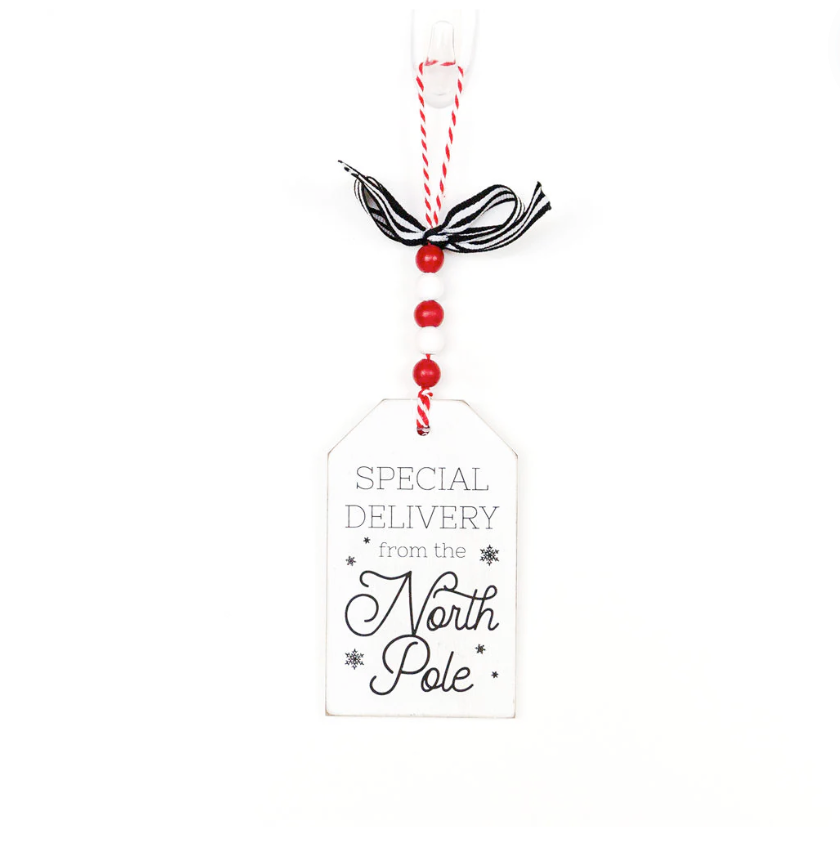 Set/2 Wooden Gift Tag Ornaments