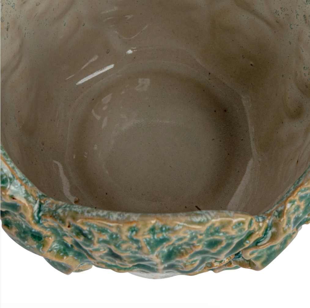 Stoneware Cabbage Shaped Planter